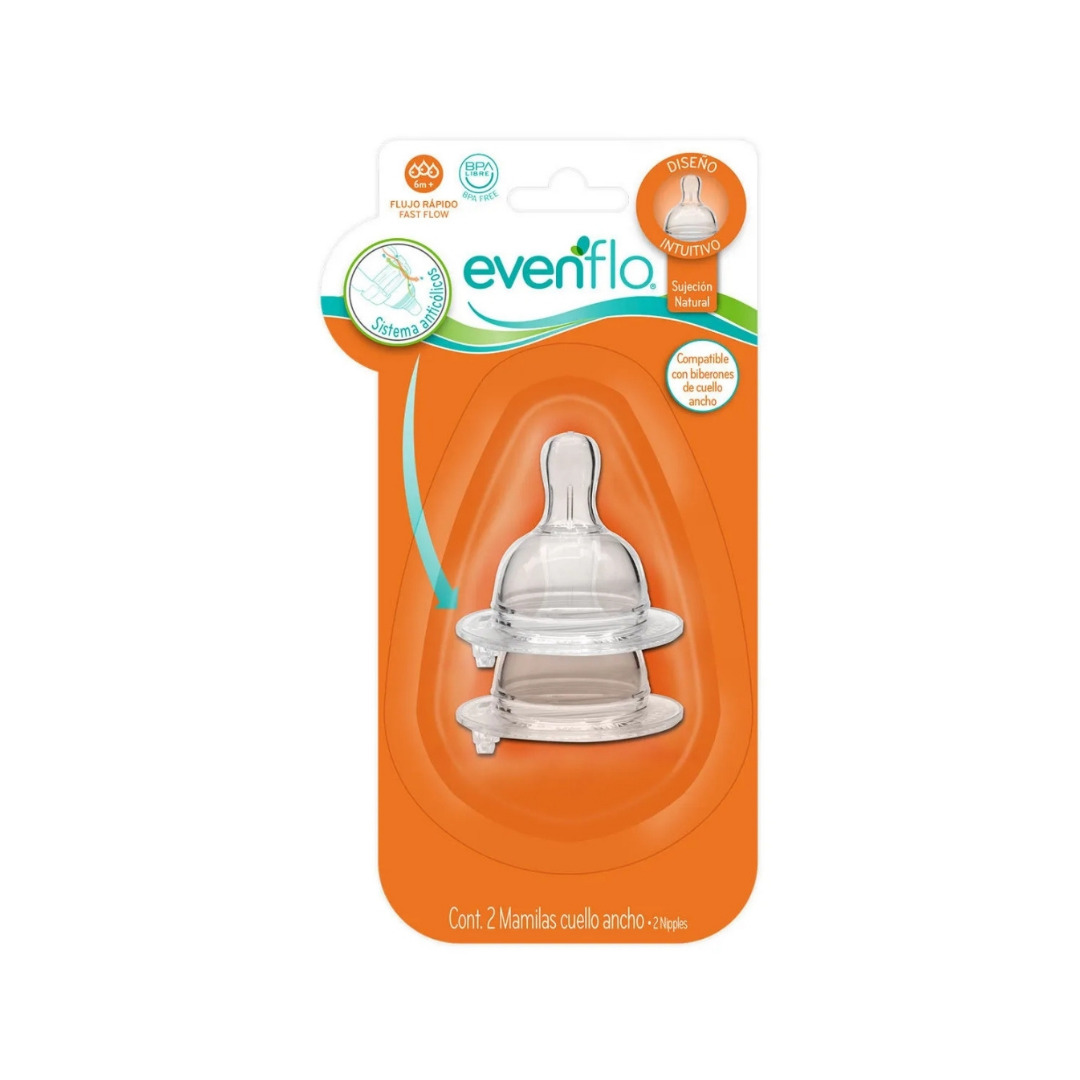 EVENFLO VALVULA ANTICOLICOS FLUJO RAPIDO 6M+ C/2 MAMILAS