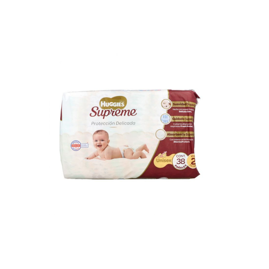 HUGGIES SUPREME NATURAL ETAPA 2 UNISEX C/38 PANALES