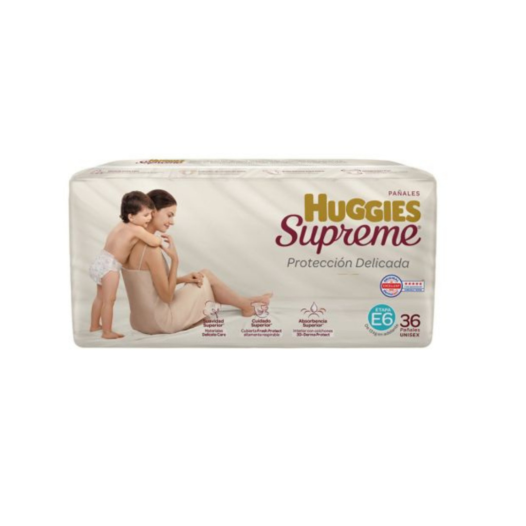 HUGGIES SUPREME NATURAL ETAPA 6 NINO C/36 PANALES