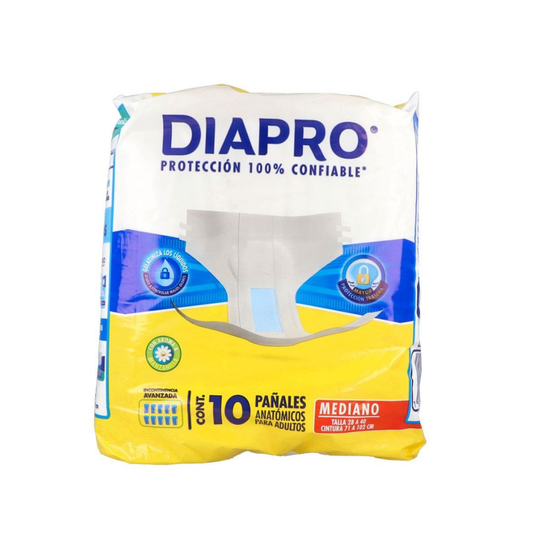 DIAPRO CONFORT MANZANILLA MEDIANO C/10 PANALES ADULTO