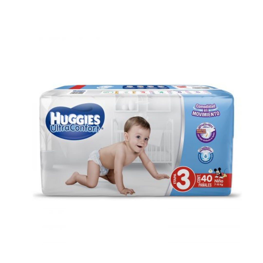 HUGGIES ULTRA CONFORT ETAPA 3 NINO C/40 PANALES