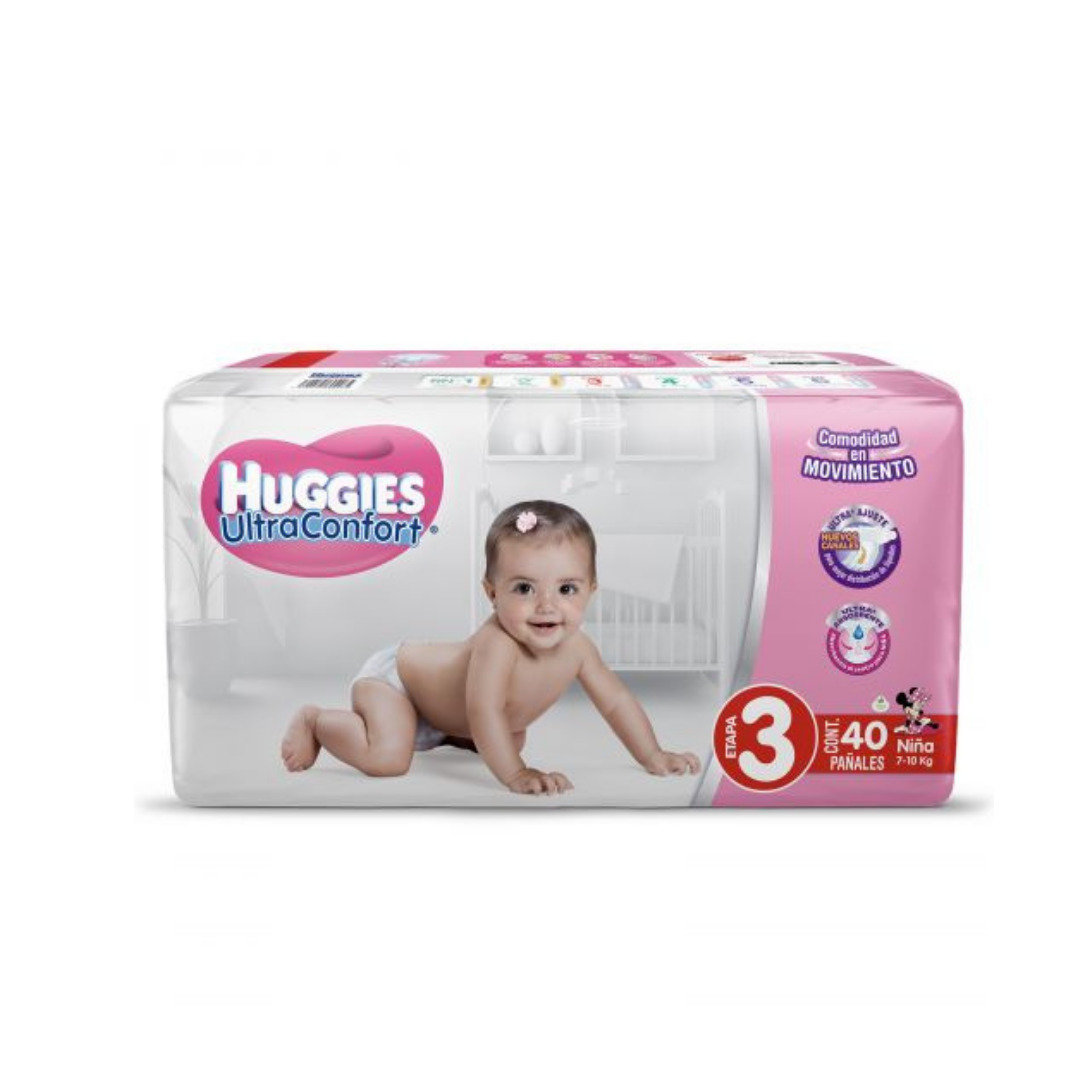 HUGGIES ULTRA CONFORT ETAPA 3 NINA C/40 PANALES