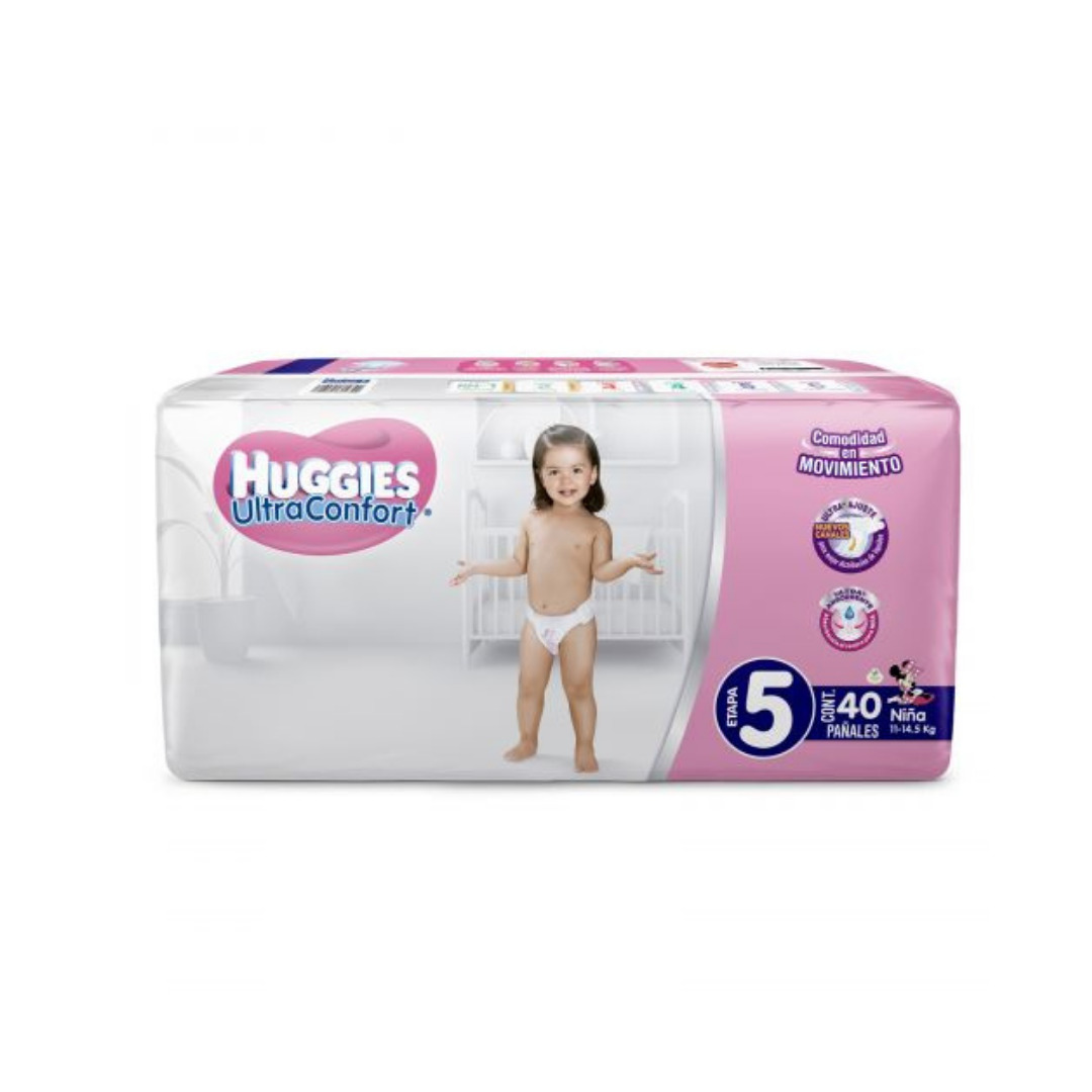 HUGGIES ULTRA CONFORT ETAPA 5 NINA C/40 PANALES