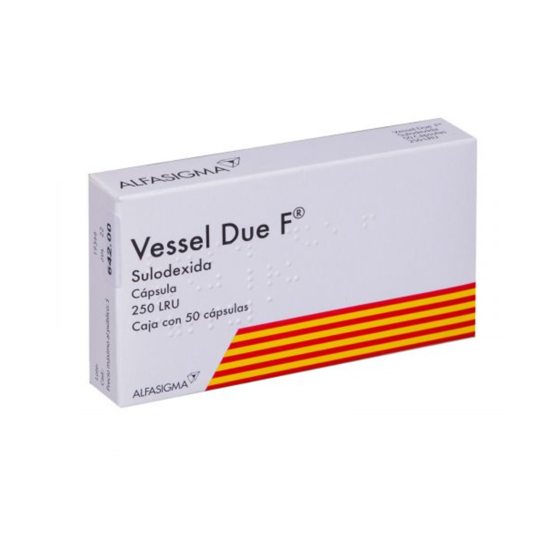 VESSEL DUE-F 250 LRU 25MG CAPS C/50