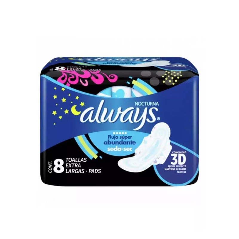 ALWAYS NOCTURNA FLEXI C/ALAS C/8 TOALLAS SANITARIAS