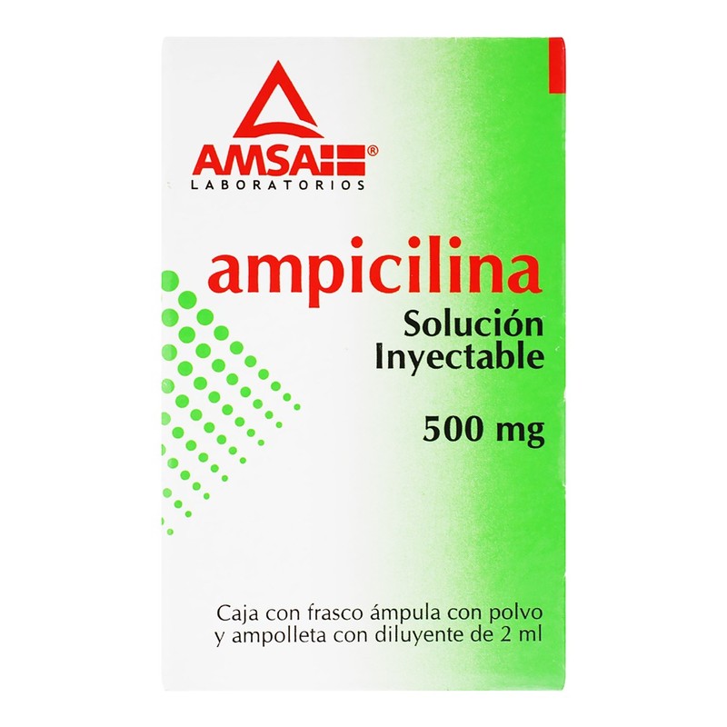 AMPICILINA 500 MG/2 ML AMPULA SOLUCION INYECTABLE