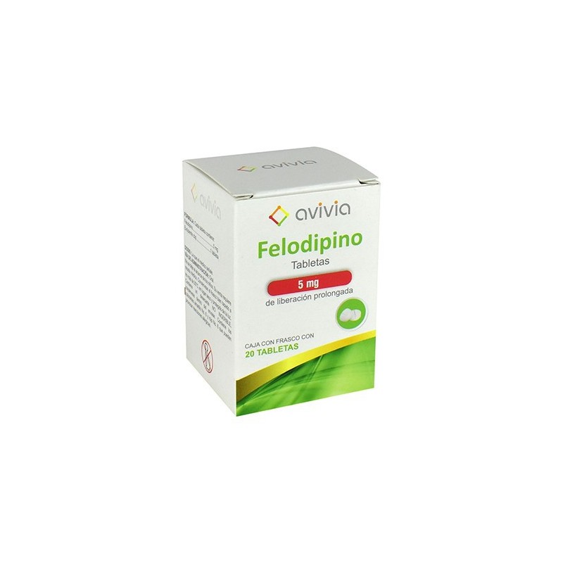 FELODIPINO 5 MG C/20 TABLETAS (S 005656)