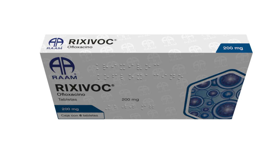 * OFLOXACINO 200 MG C/8 TABLETAS (RIXIVOC)
